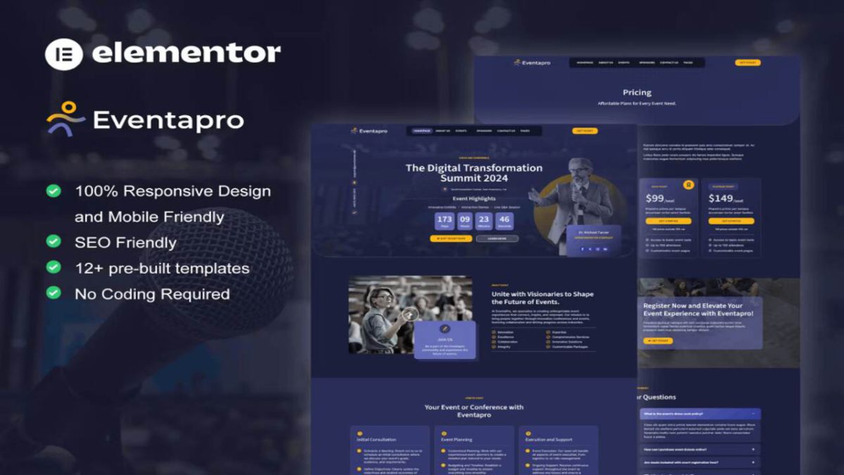 Eventapro – Modern Event & Conference Elementor Pro Template Kit - Image 1