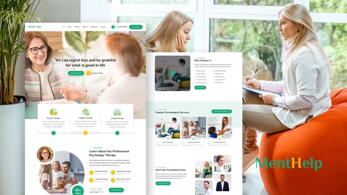 Menthelp: Elementor Template Kit for Psychologists & Mental Health Services - Image 1