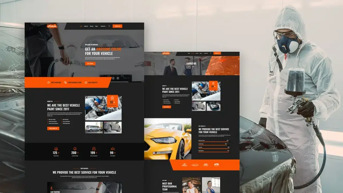 ModVibe: Elementor Template Kit for Car Painting & Modification Services - Image 1