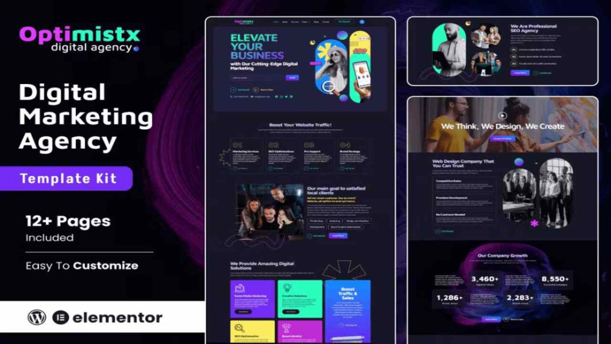 Optimistix – SEO & Digital Agency Elementor Template Kit - Image 1
