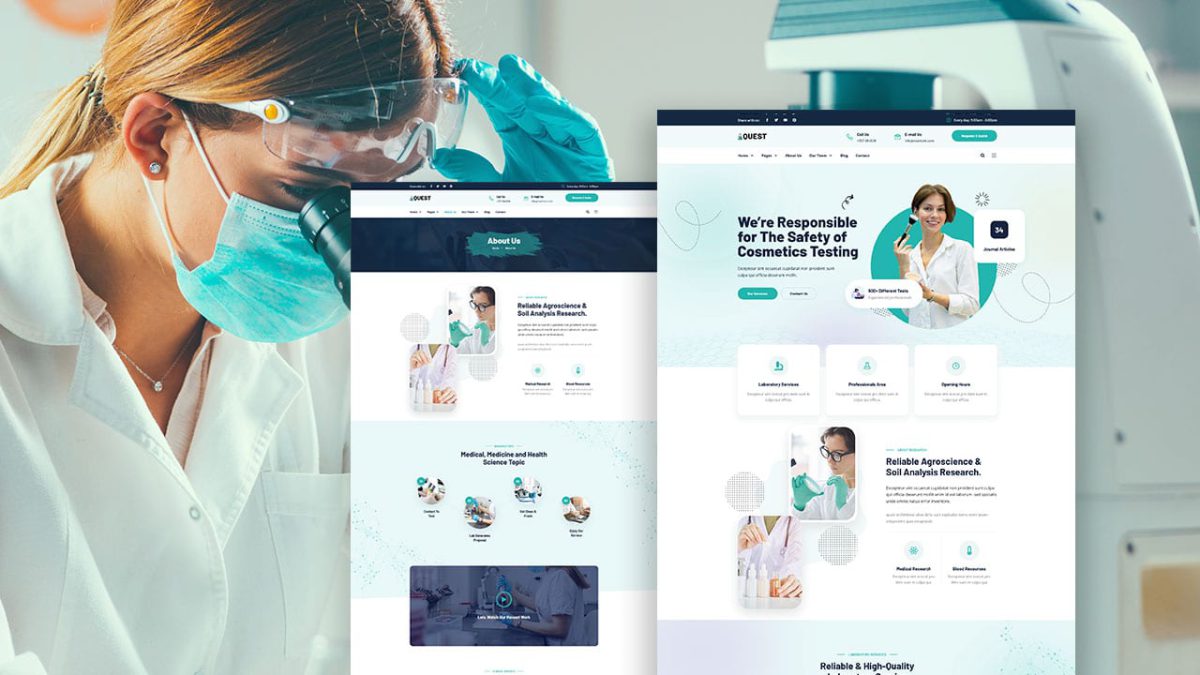 Quest: Elementor Template Kit for Laboratory & Research Services - Image 1