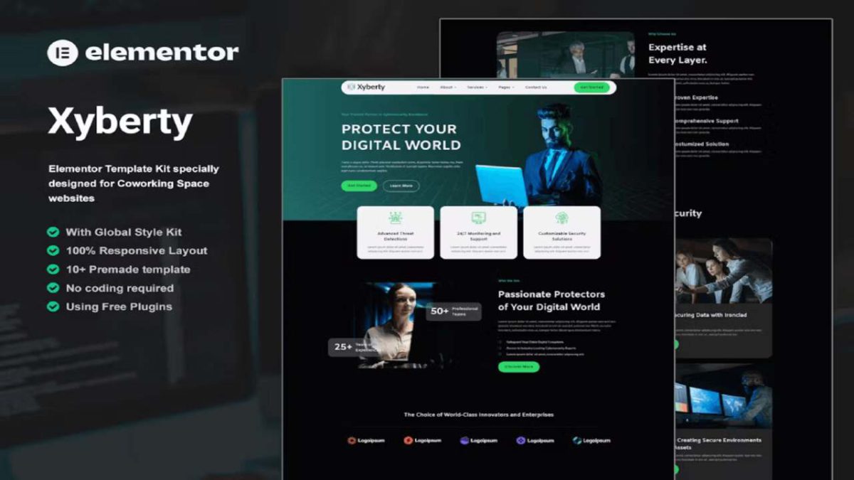 Xyberty – Cyber Security Elementor Template Kit - Image 1