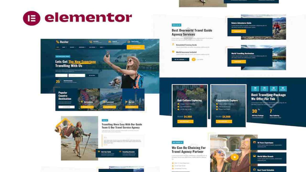 Buster - Tour Guide & Travel Agency Elementor Pro Template Kit - Image 1