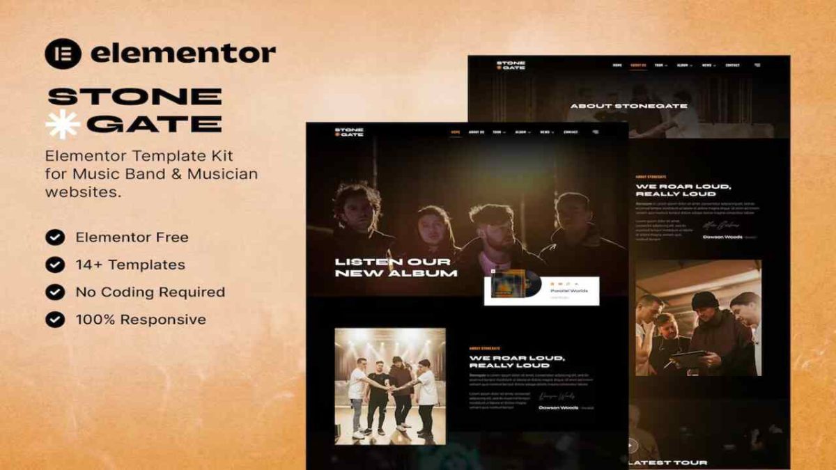 Stonegate – Music Band & Musician Elementor Template Kit - Image 1