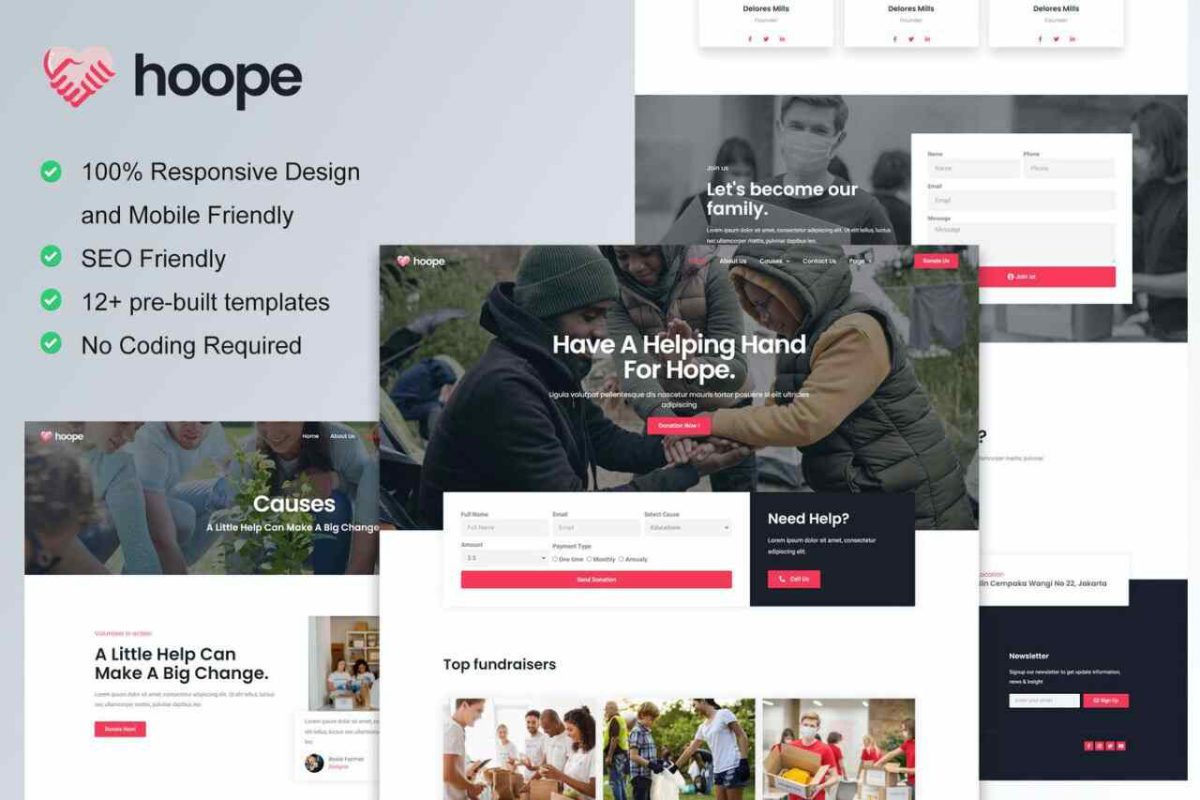 Hoope: Elementor Template Kit for Charity & Donation Websites - Image 1