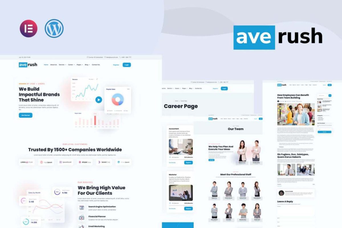 Averush: Digital Marketing & Creative Agency Elementor Template Kit - Image 1