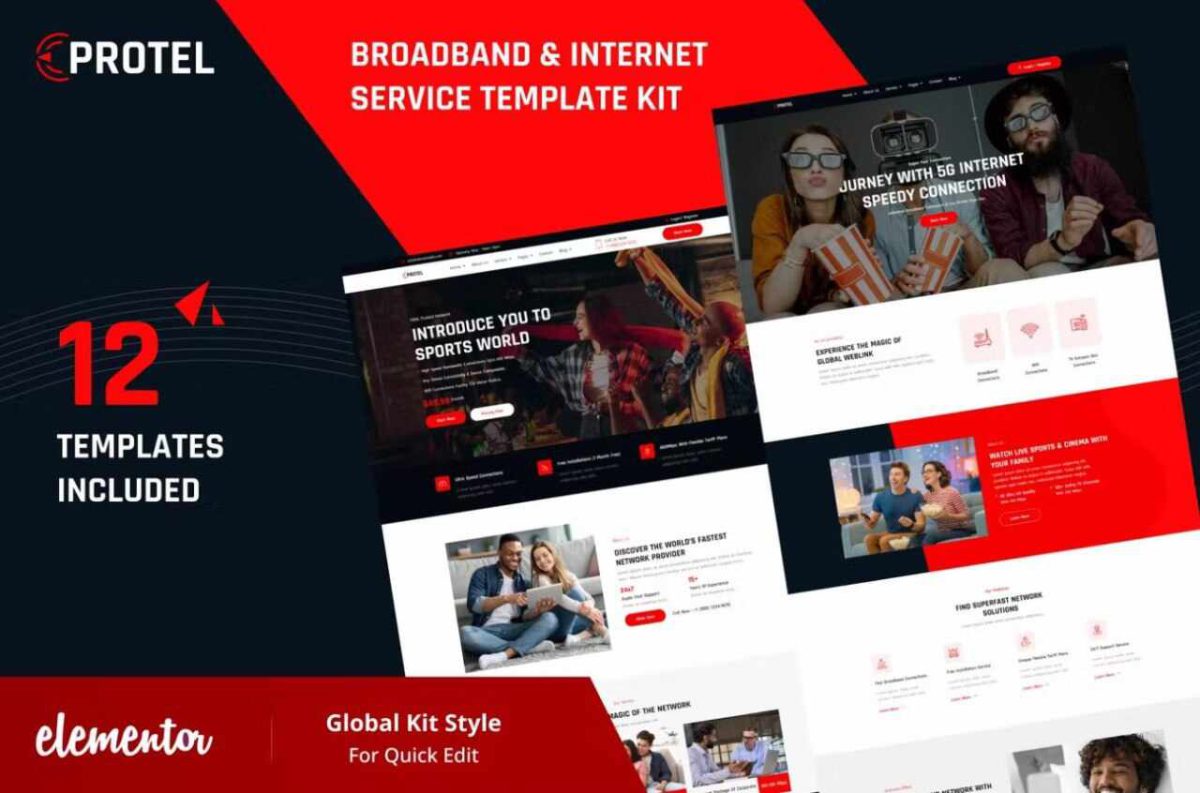 Protel: Elementor Template Kit for Broadband & Internet Providers - Image 1