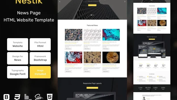 Nestik News Page HTML Web Template - Modern News Websites