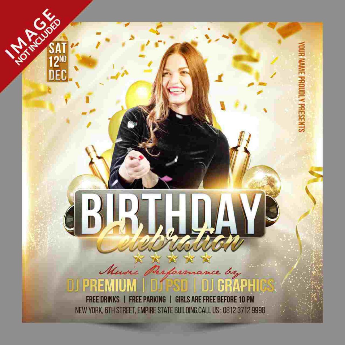 Birthday Celebration Poster Template – FJH3Z2 - Image 1