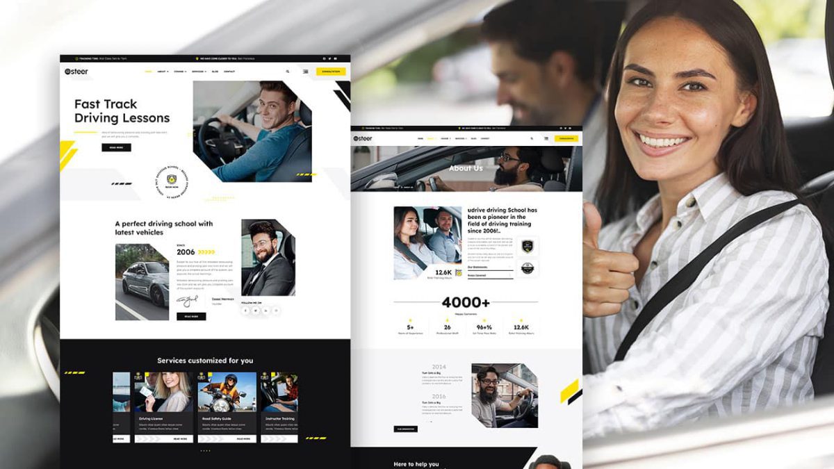 Steer: Elementor Template Kit for Driving Schools - Image 1